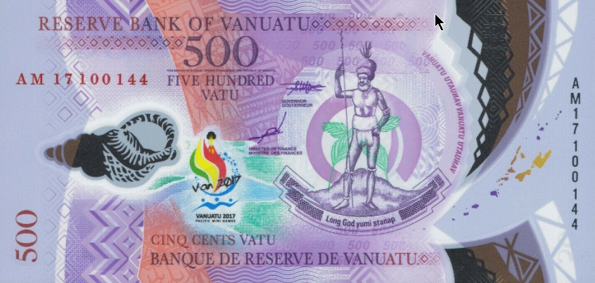 ** PNew Vanuatu 500 Vatu Year 2017 (2019) (Comm.)